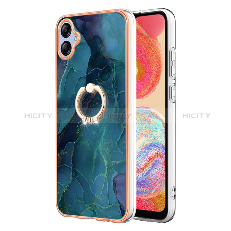 Funda Silicona Gel Goma Patron de Moda Carcasa con Anillo de dedo Soporte YB1 para Samsung Galaxy F04