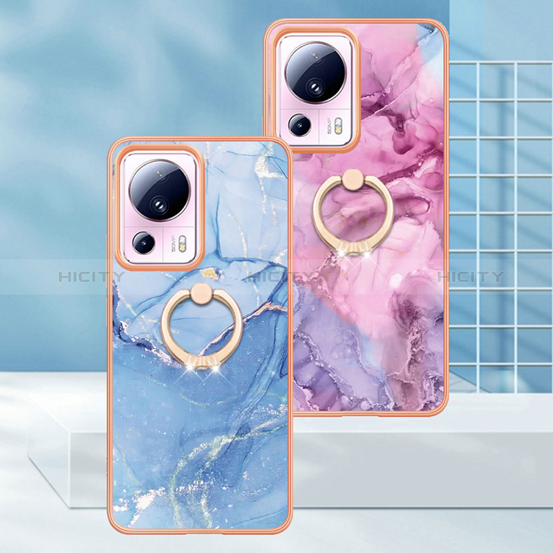 Funda Silicona Gel Goma Patron de Moda Carcasa con Anillo de dedo Soporte YB1 para Xiaomi Civi 2 5G