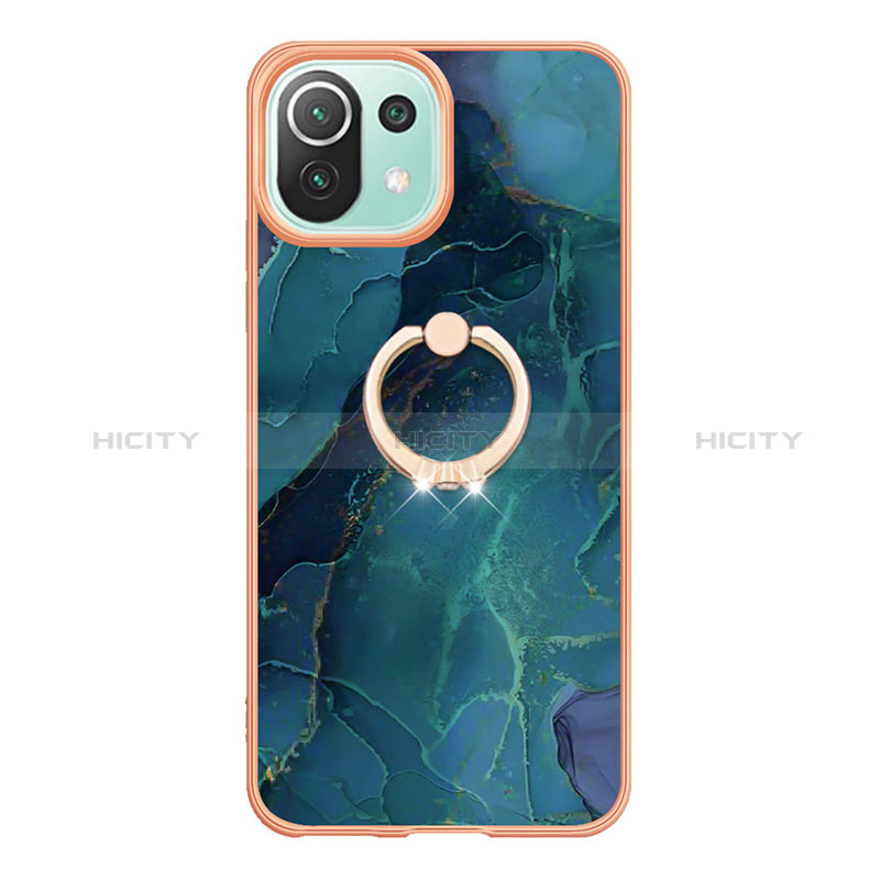 Funda Silicona Gel Goma Patron de Moda Carcasa con Anillo de dedo Soporte YB1 para Xiaomi Mi 11 Lite 4G