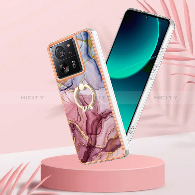 Funda Silicona Gel Goma Patron de Moda Carcasa con Anillo de dedo Soporte YB1 para Xiaomi Mi 13T 5G