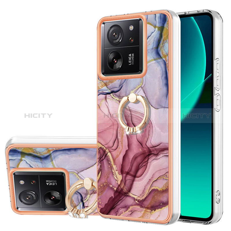 Funda Silicona Gel Goma Patron de Moda Carcasa con Anillo de dedo Soporte YB1 para Xiaomi Mi 13T 5G