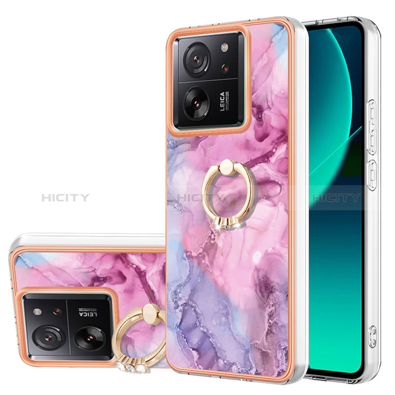 Funda Silicona Gel Goma Patron de Moda Carcasa con Anillo de dedo Soporte YB1 para Xiaomi Mi 13T 5G