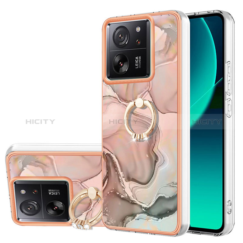 Funda Silicona Gel Goma Patron de Moda Carcasa con Anillo de dedo Soporte YB1 para Xiaomi Mi 13T Pro 5G