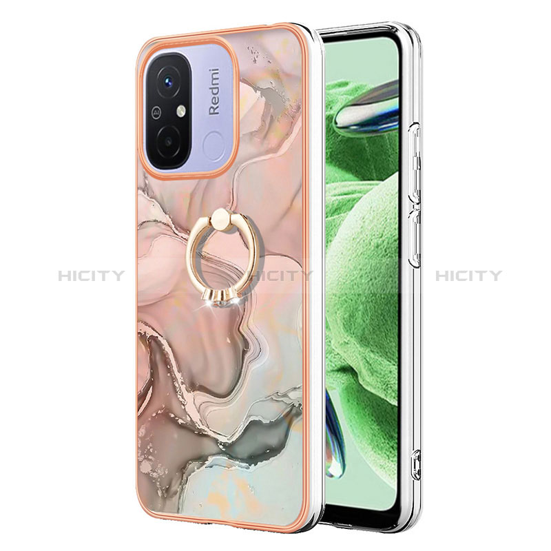 Funda Silicona Gel Goma Patron de Moda Carcasa con Anillo de dedo Soporte YB1 para Xiaomi Poco C55