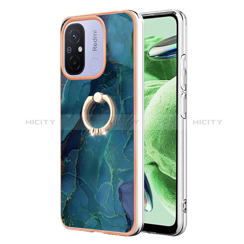 Funda Silicona Gel Goma Patron de Moda Carcasa con Anillo de dedo Soporte YB1 para Xiaomi Poco C55