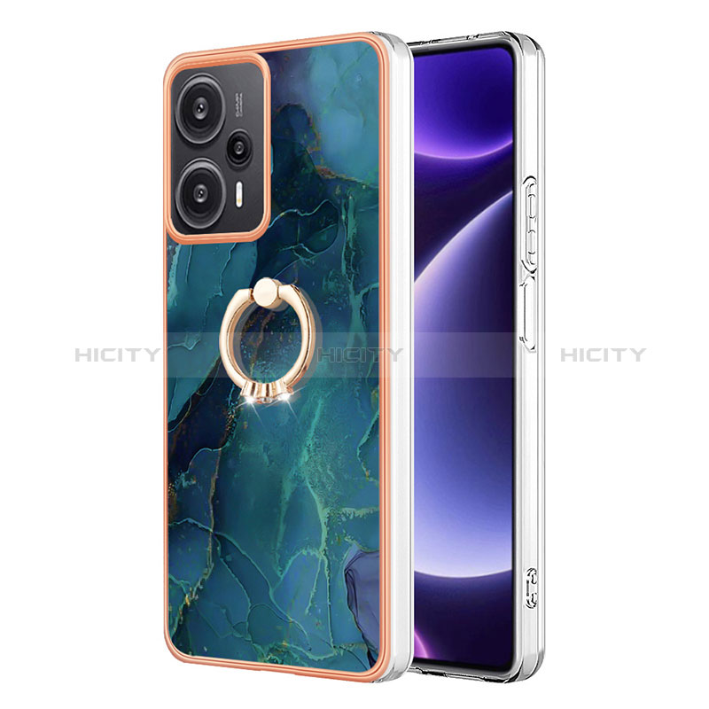 Funda Silicona Gel Goma Patron de Moda Carcasa con Anillo de dedo Soporte YB1 para Xiaomi Poco F5 5G