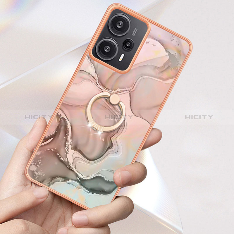 Funda Silicona Gel Goma Patron de Moda Carcasa con Anillo de dedo Soporte YB1 para Xiaomi Poco F5 5G