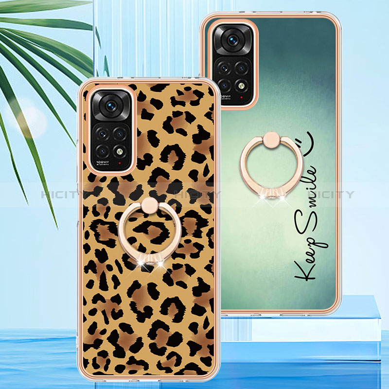 Funda Silicona Gel Goma Patron de Moda Carcasa con Anillo de dedo Soporte YB1 para Xiaomi Redmi Note 11 4G (2022)