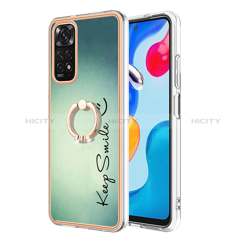 Funda Silicona Gel Goma Patron de Moda Carcasa con Anillo de dedo Soporte YB1 para Xiaomi Redmi Note 11 4G (2022)