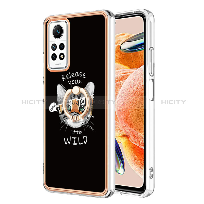 Funda Silicona Gel Goma Patron de Moda Carcasa con Anillo de dedo Soporte YB1 para Xiaomi Redmi Note 11 Pro 5G Multicolor