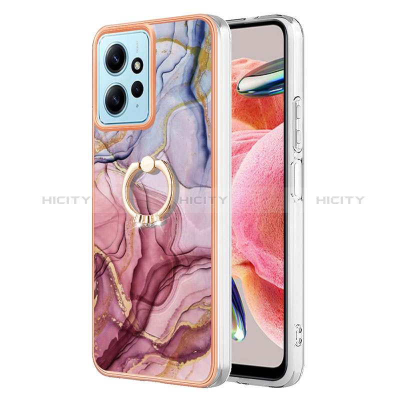 Funda Silicona Gel Goma Patron de Moda Carcasa con Anillo de dedo Soporte YB1 para Xiaomi Redmi Note 12 4G