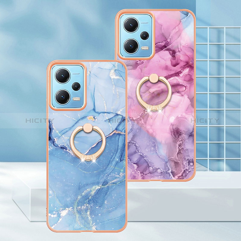 Funda Silicona Gel Goma Patron de Moda Carcasa con Anillo de dedo Soporte YB1 para Xiaomi Redmi Note 12 5G