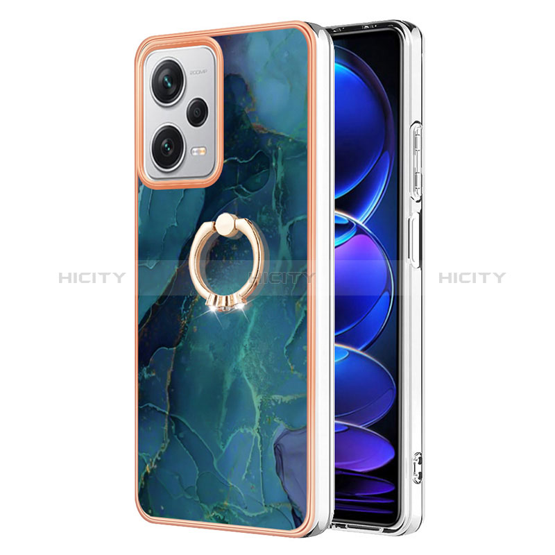 Funda Silicona Gel Goma Patron de Moda Carcasa con Anillo de dedo Soporte YB1 para Xiaomi Redmi Note 12 Explorer