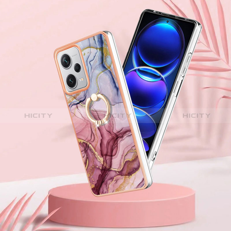 Funda Silicona Gel Goma Patron de Moda Carcasa con Anillo de dedo Soporte YB1 para Xiaomi Redmi Note 12 Explorer