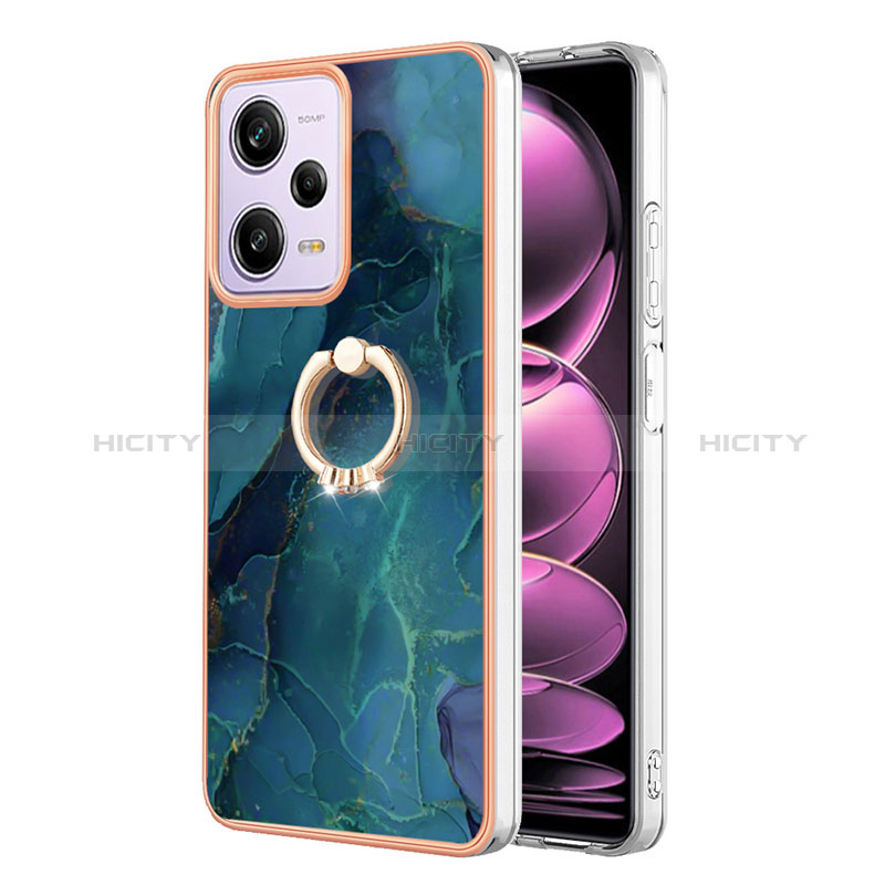 Funda Silicona Gel Goma Patron de Moda Carcasa con Anillo de dedo Soporte YB1 para Xiaomi Redmi Note 12 Pro 5G