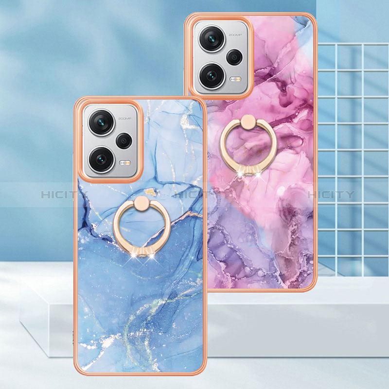 Funda Silicona Gel Goma Patron de Moda Carcasa con Anillo de dedo Soporte YB1 para Xiaomi Redmi Note 12 Pro+ Plus 5G