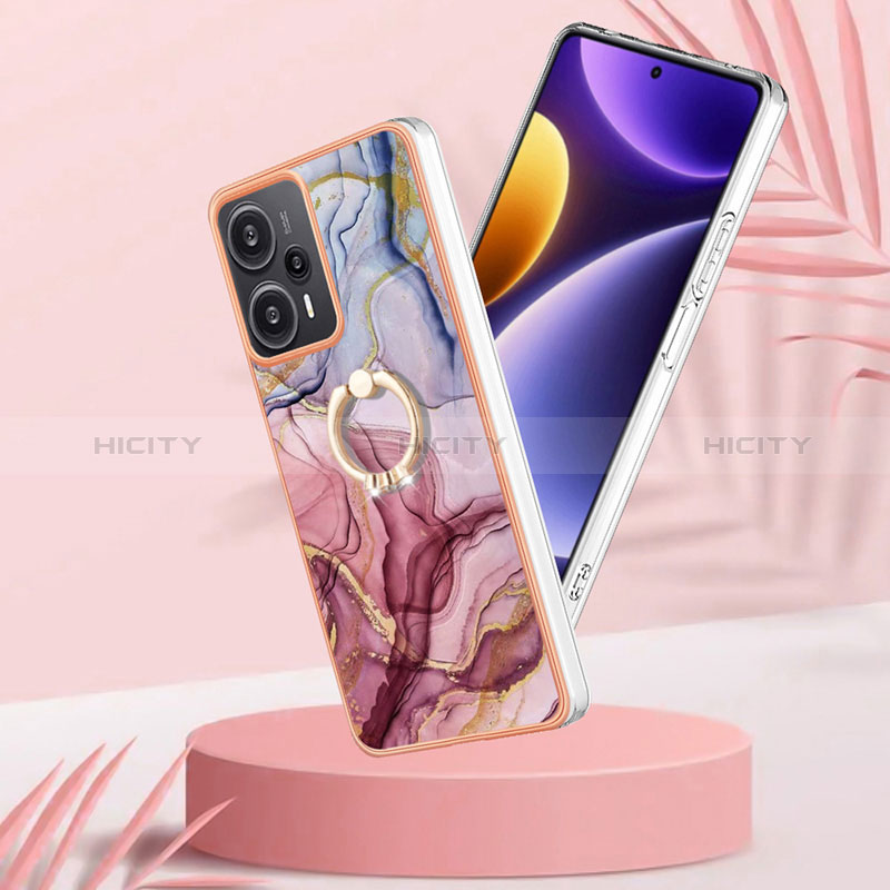 Funda Silicona Gel Goma Patron de Moda Carcasa con Anillo de dedo Soporte YB1 para Xiaomi Redmi Note 12 Turbo 5G