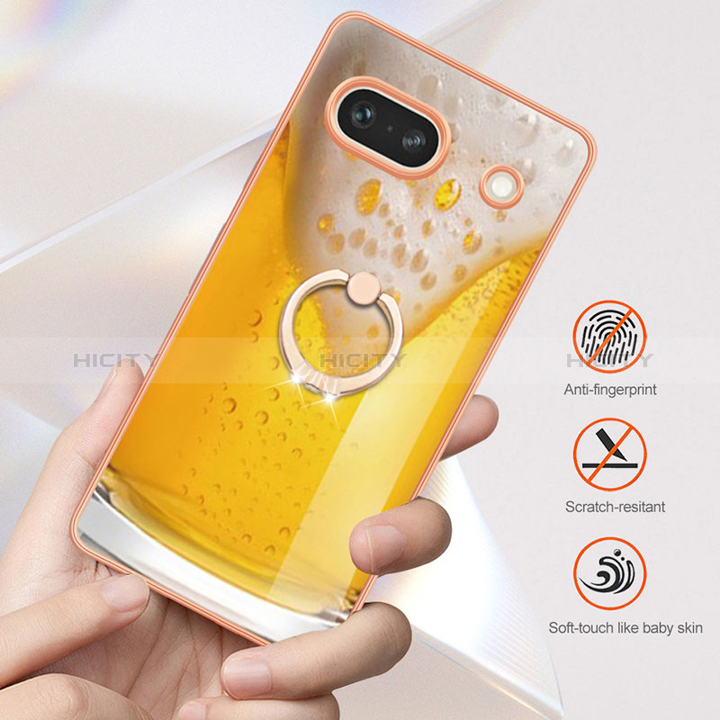 Funda Silicona Gel Goma Patron de Moda Carcasa con Anillo de dedo Soporte YB2 para Google Pixel 7a 5G