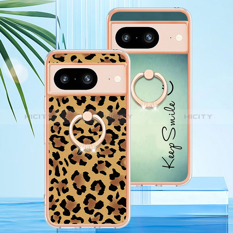 Funda Silicona Gel Goma Patron de Moda Carcasa con Anillo de dedo Soporte YB2 para Google Pixel 8 5G