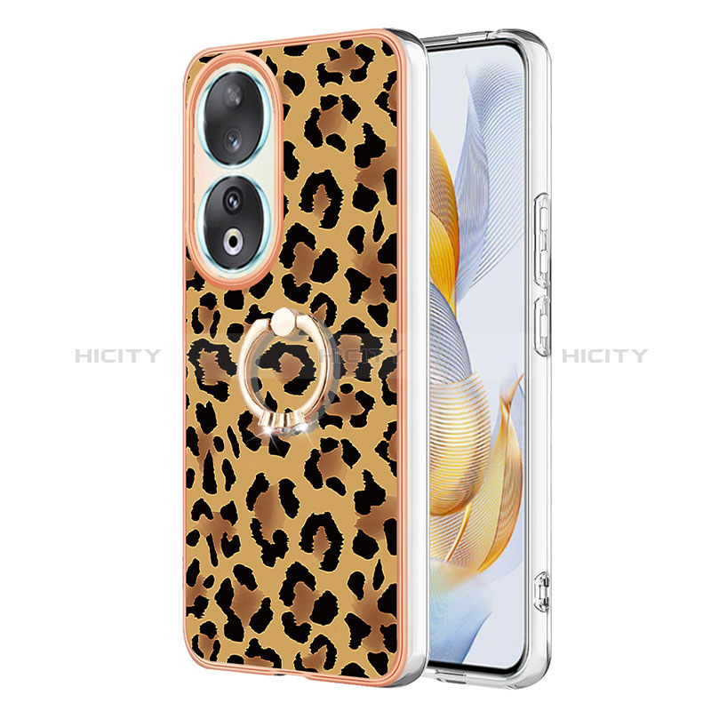 Funda Silicona Gel Goma Patron de Moda Carcasa con Anillo de dedo Soporte YB2 para Huawei Honor 90 5G