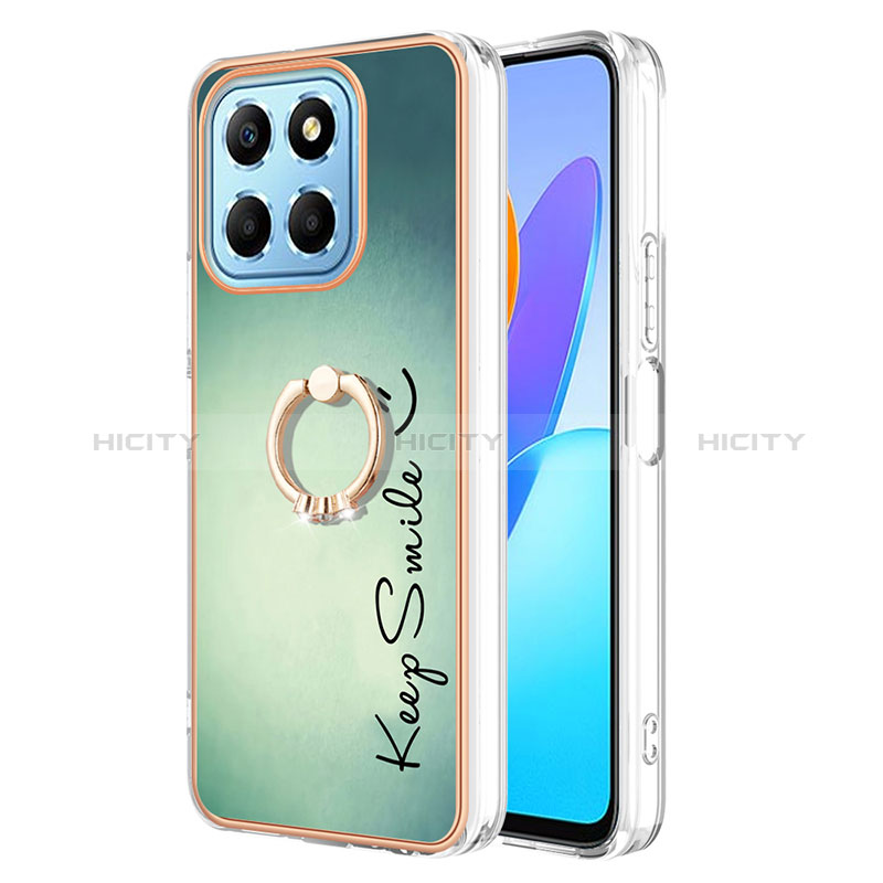 Funda Silicona Gel Goma Patron de Moda Carcasa con Anillo de dedo Soporte YB2 para Huawei Honor X6