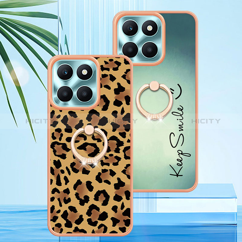 Funda Silicona Gel Goma Patron de Moda Carcasa con Anillo de dedo Soporte YB2 para Huawei Honor X6a