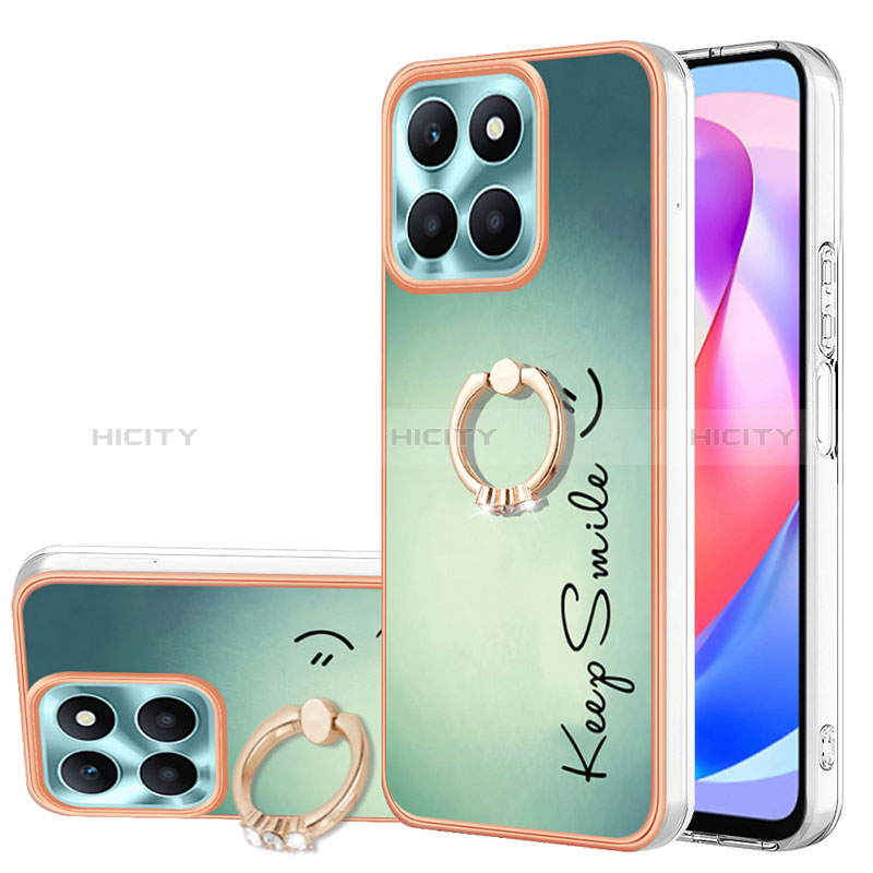 Funda Silicona Gel Goma Patron de Moda Carcasa con Anillo de dedo Soporte YB2 para Huawei Honor X6a