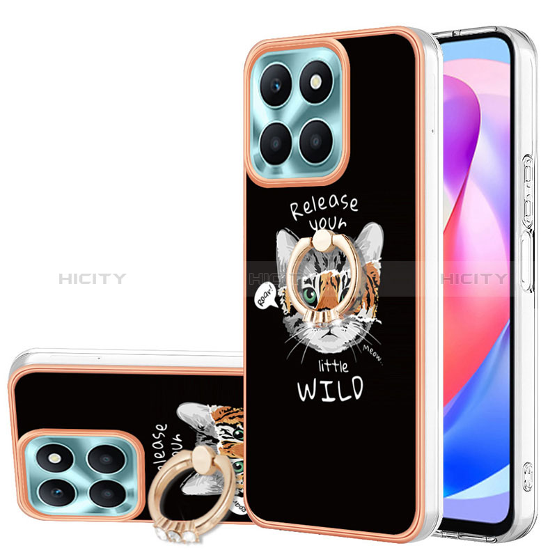 Funda Silicona Gel Goma Patron de Moda Carcasa con Anillo de dedo Soporte YB2 para Huawei Honor X6a