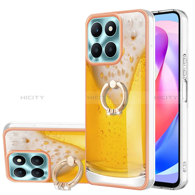 Funda Silicona Gel Goma Patron de Moda Carcasa con Anillo de dedo Soporte YB2 para Huawei Honor X6a