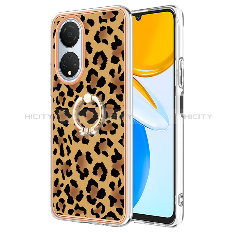 Funda Silicona Gel Goma Patron de Moda Carcasa con Anillo de dedo Soporte YB2 para Huawei Honor X7