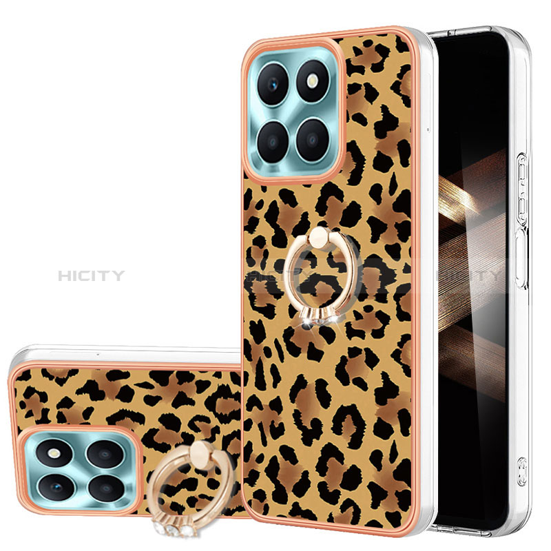 Funda Silicona Gel Goma Patron de Moda Carcasa con Anillo de dedo Soporte YB2 para Huawei Honor X8b