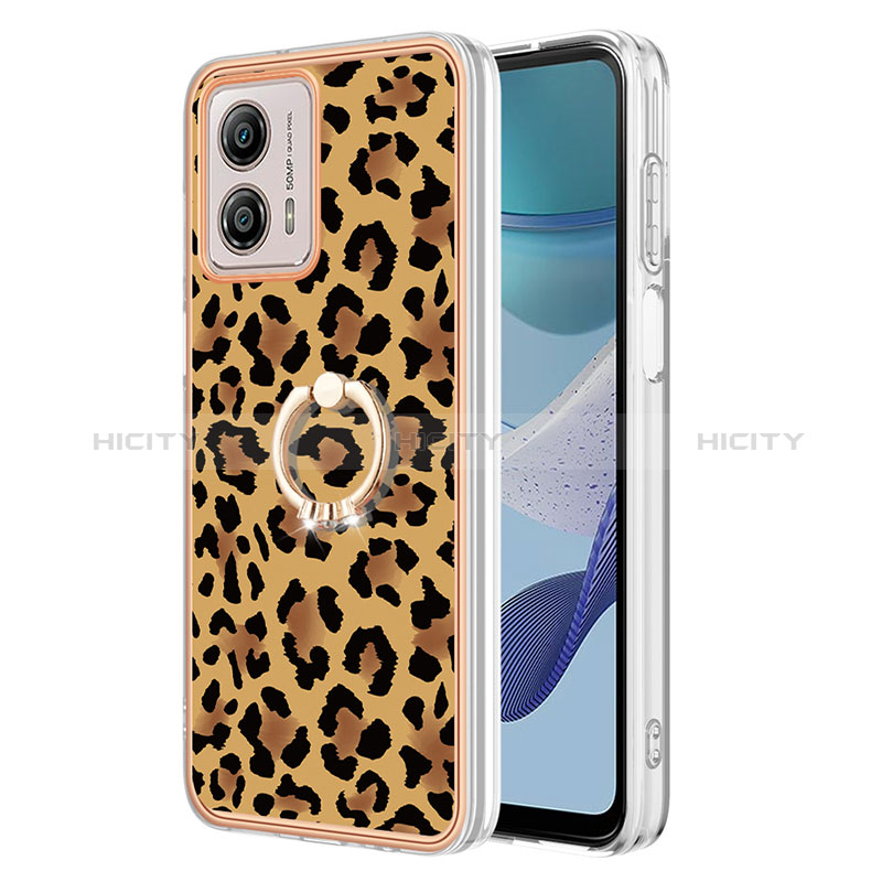 Funda Silicona Gel Goma Patron de Moda Carcasa con Anillo de dedo Soporte YB2 para Motorola Moto G53 5G