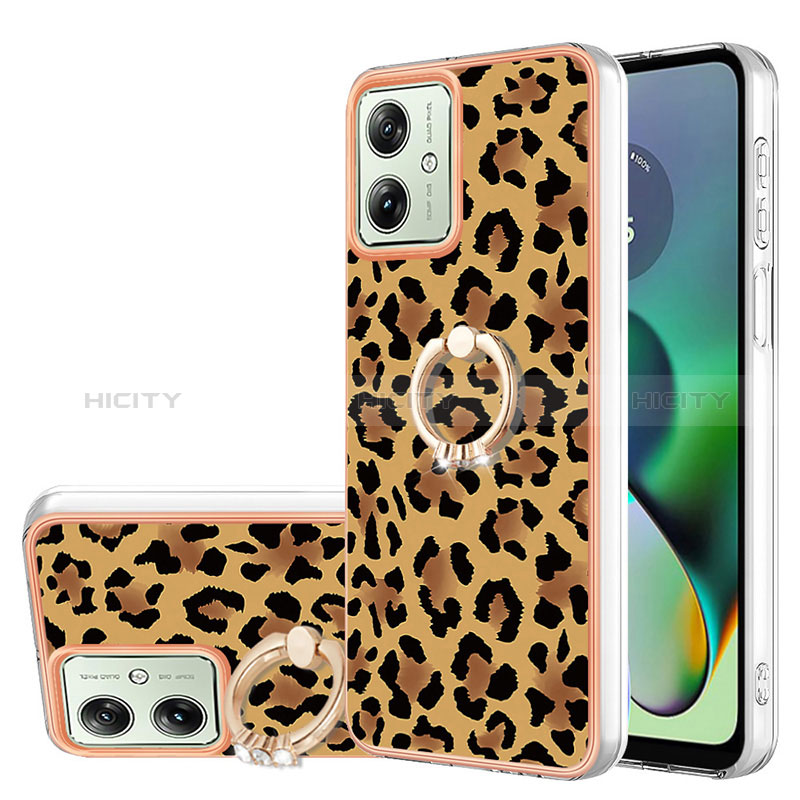 Funda Silicona Gel Goma Patron de Moda Carcasa con Anillo de dedo Soporte YB2 para Motorola Moto G54 5G