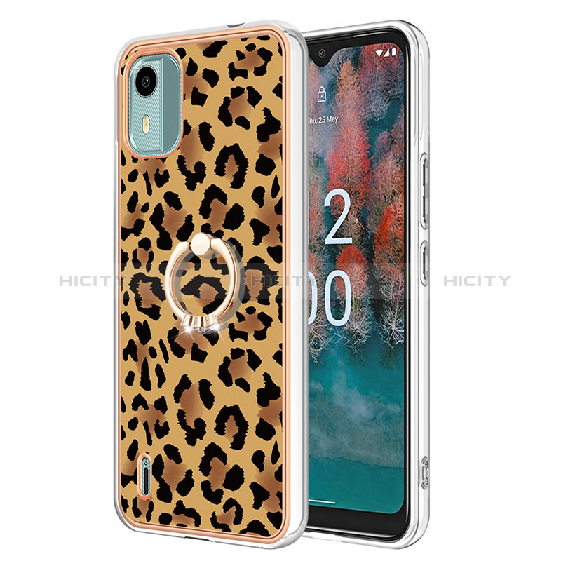 Funda Silicona Gel Goma Patron de Moda Carcasa con Anillo de dedo Soporte YB2 para Nokia C12 Pro