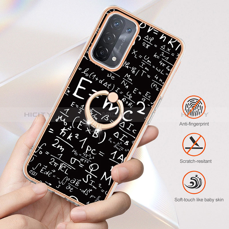 Funda Silicona Gel Goma Patron de Moda Carcasa con Anillo de dedo Soporte YB2 para Oppo A54 5G