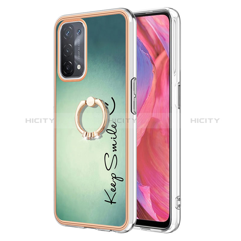 Funda Silicona Gel Goma Patron de Moda Carcasa con Anillo de dedo Soporte YB2 para Oppo A54 5G