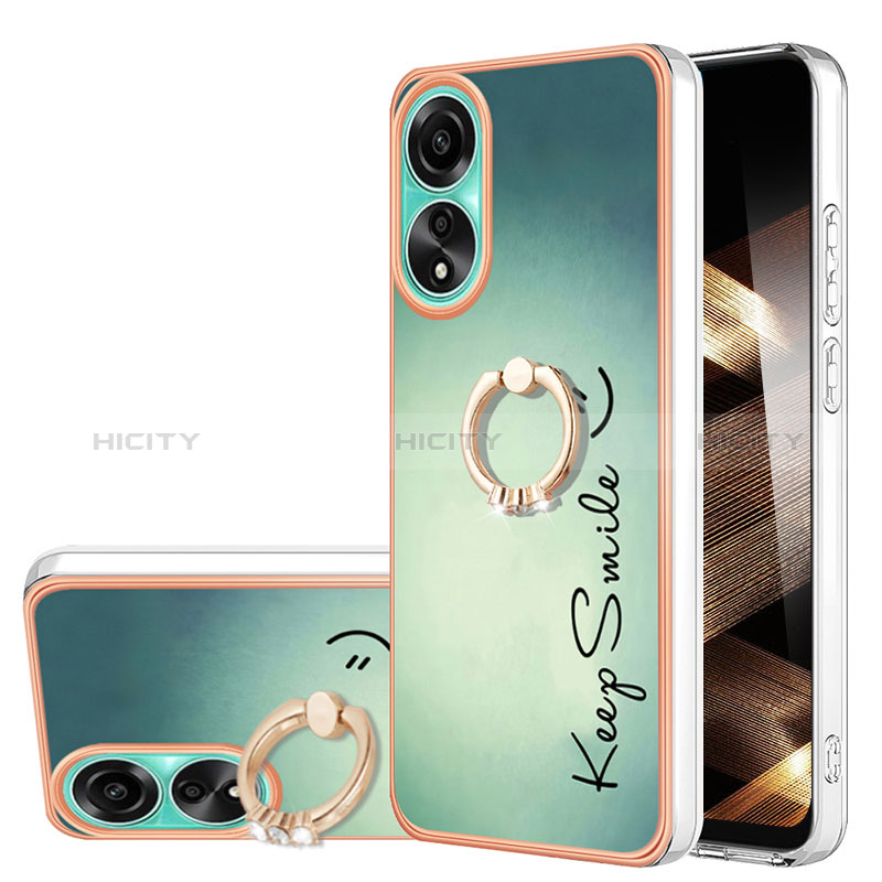 Funda Silicona Gel Goma Patron de Moda Carcasa con Anillo de dedo Soporte YB2 para Oppo A78 4G