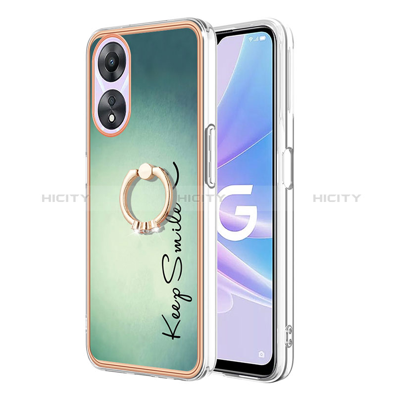 Funda Silicona Gel Goma Patron de Moda Carcasa con Anillo de dedo Soporte YB2 para Oppo A78 5G