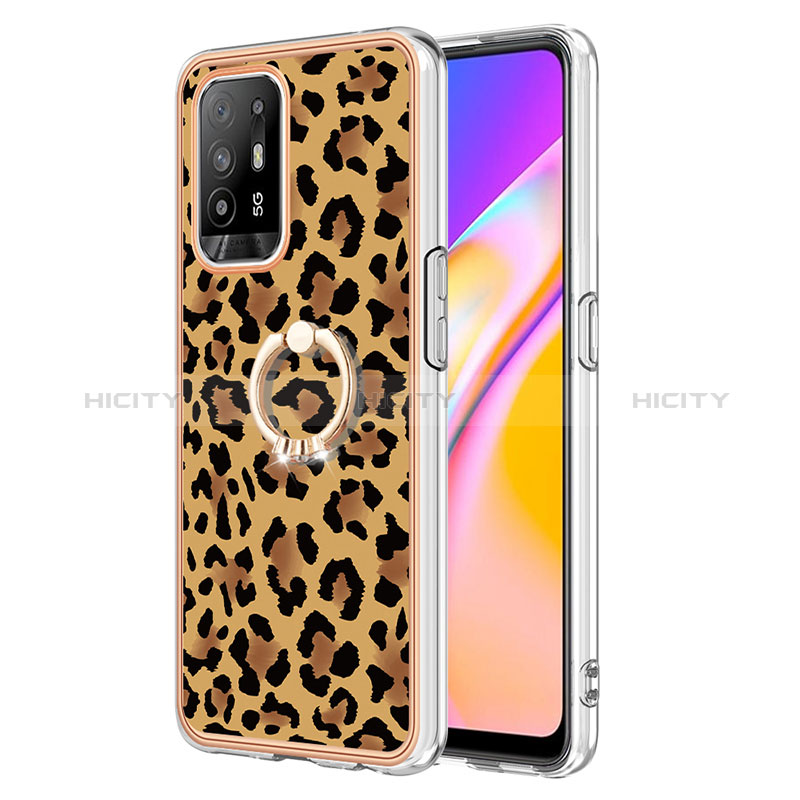 Funda Silicona Gel Goma Patron de Moda Carcasa con Anillo de dedo Soporte YB2 para Oppo A94 5G