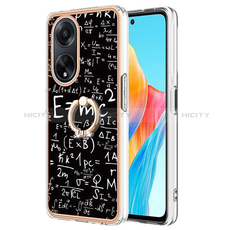 Funda Silicona Gel Goma Patron de Moda Carcasa con Anillo de dedo Soporte YB2 para Oppo A98 5G