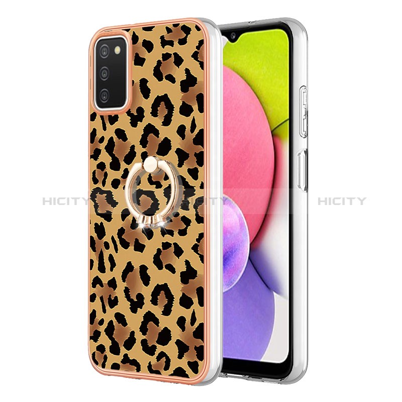 Funda Silicona Gel Goma Patron de Moda Carcasa con Anillo de dedo Soporte YB2 para Samsung Galaxy A02s