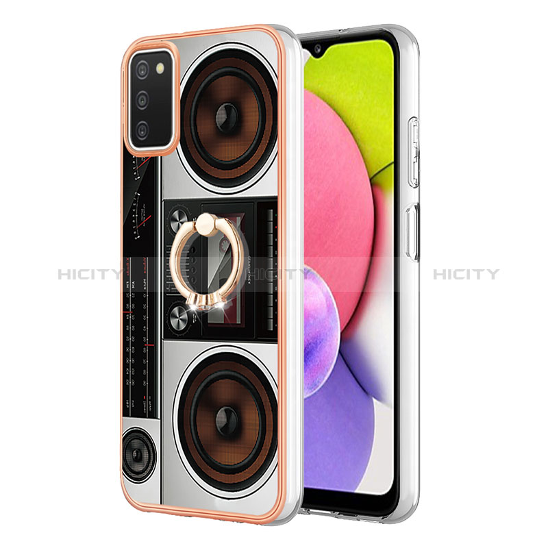 Funda Silicona Gel Goma Patron de Moda Carcasa con Anillo de dedo Soporte YB2 para Samsung Galaxy A02s Vistoso