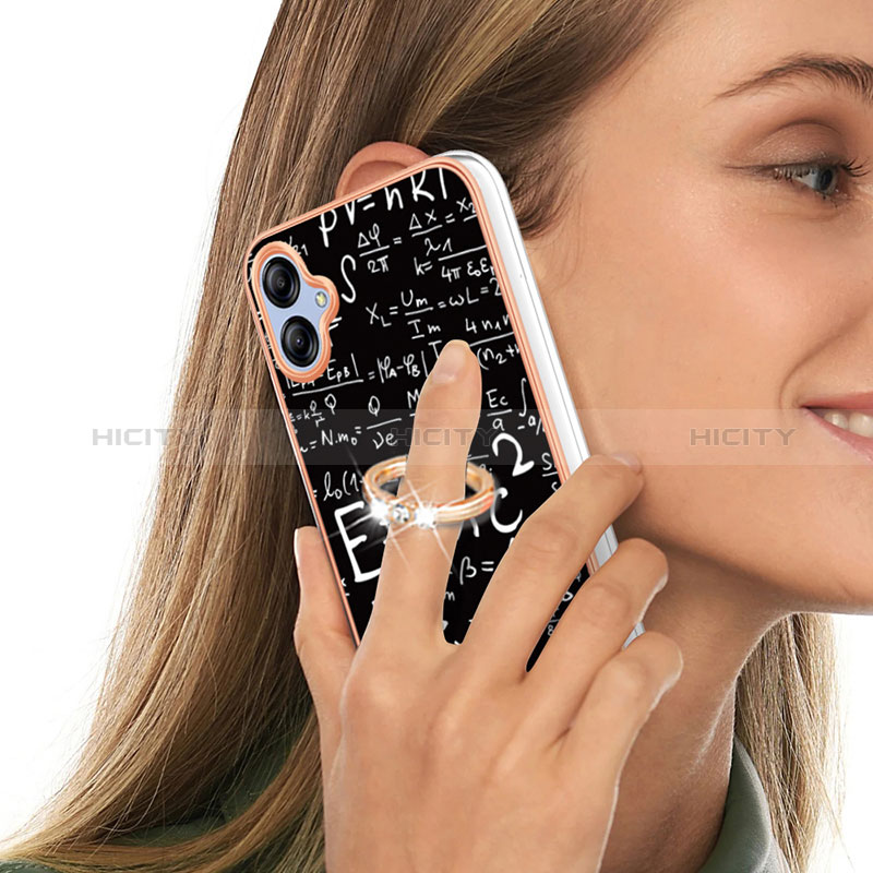 Funda Silicona Gel Goma Patron de Moda Carcasa con Anillo de dedo Soporte YB2 para Samsung Galaxy A04E