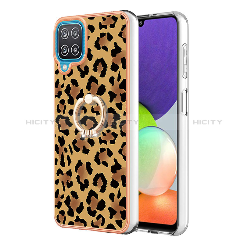 Funda Silicona Gel Goma Patron de Moda Carcasa con Anillo de dedo Soporte YB2 para Samsung Galaxy A12 5G