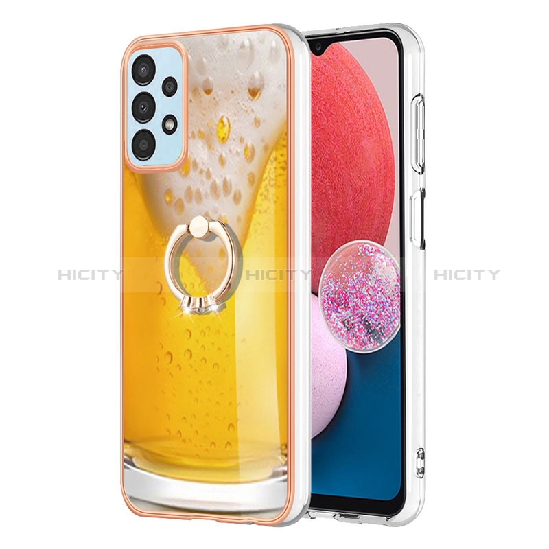 Funda Silicona Gel Goma Patron de Moda Carcasa con Anillo de dedo Soporte YB2 para Samsung Galaxy A13 4G