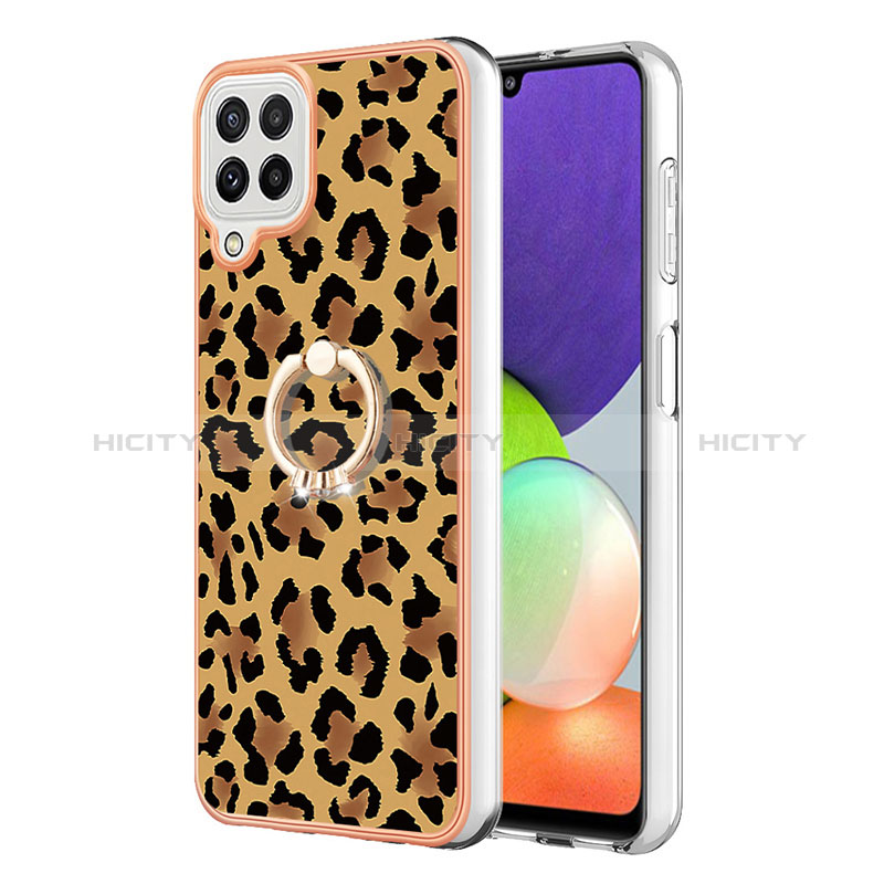 Funda Silicona Gel Goma Patron de Moda Carcasa con Anillo de dedo Soporte YB2 para Samsung Galaxy A22 4G