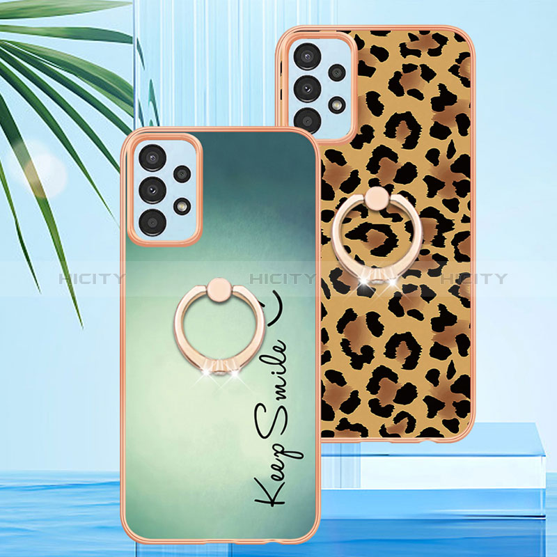 Funda Silicona Gel Goma Patron de Moda Carcasa con Anillo de dedo Soporte YB2 para Samsung Galaxy A23 4G