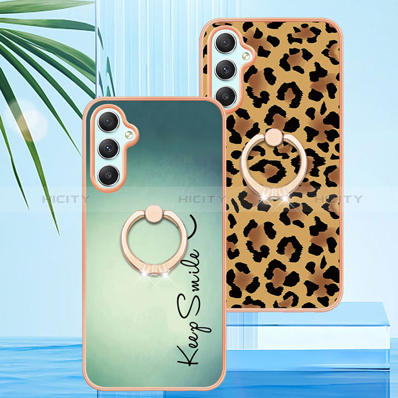 Funda Silicona Gel Goma Patron de Moda Carcasa con Anillo de dedo Soporte YB2 para Samsung Galaxy A25 5G