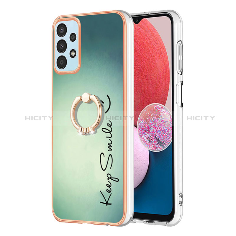 Funda Silicona Gel Goma Patron de Moda Carcasa con Anillo de dedo Soporte YB2 para Samsung Galaxy A52 5G