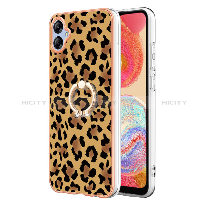 Funda Silicona Gel Goma Patron de Moda Carcasa con Anillo de dedo Soporte YB2 para Samsung Galaxy F04